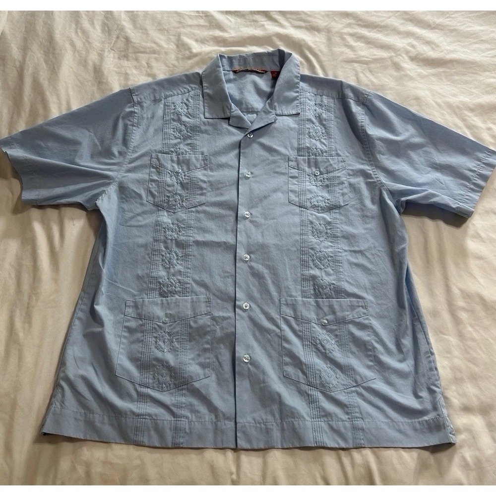 Havanera Men's Button Up Short Sleeve Shirt Size XL